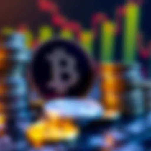 BlackRock logo with cryptocurrency coins stacked beside it, representing a significant investment in digital assets.