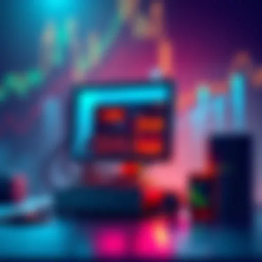 A digital illustration showing a computer and mining equipment working together to achieve block solomining success, with graphs indicating success probabilities in the background.