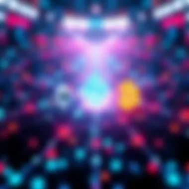 Visual representation of major blockchain networks like Polygon, Ethereum, Solana, and Bitcoin connecting through the Polkadot framework