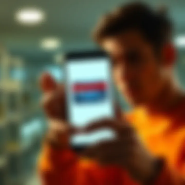 A frustrated person looking at their phone with a blocked Curve card displayed on the screen.