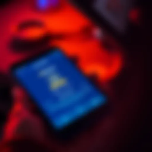 A close-up of a smartphone displaying the Blue Wallet app interface with Bitcoin balance