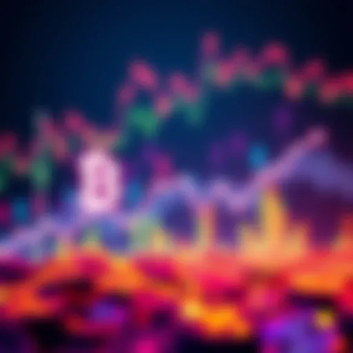 A line graph showing the price trajectory of BONE cryptocurrency, with upward trends indicating potential for growth. Colorful background representing the crypto market.