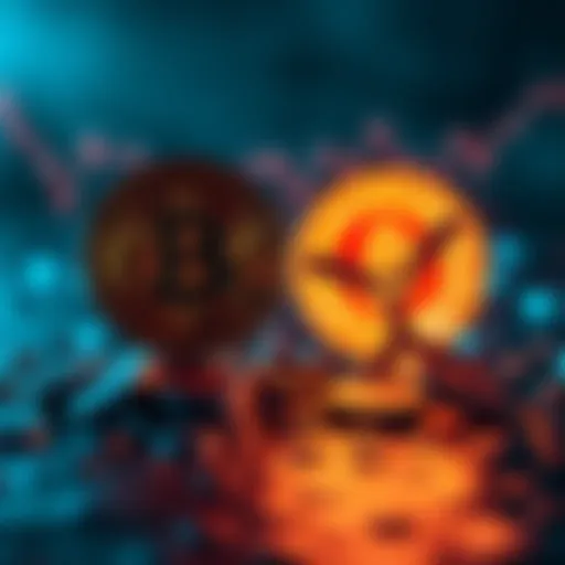 A graphic comparing Bitcoin and XRP with Bitcoin symbolizing growth and XRP representing affordability.