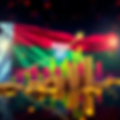 A graphic showing rising financial charts with a backdrop of the Bulgarian flag, symbolizing the country's potential financial gain from its past BTC sale.