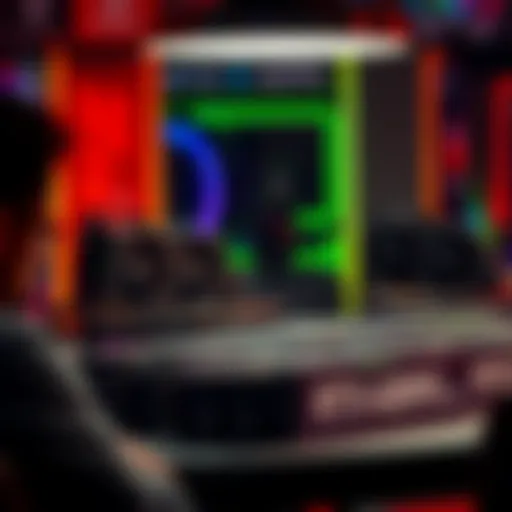 A person looking at multiple RTX 4090 graphics cards stacked on a table, considering options for bulk purchase.