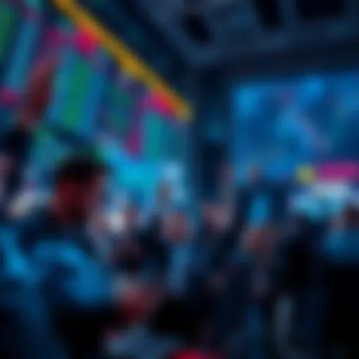 Traders celebrating the launch of a UK ETP with Ethereum graphs showing an upward trend.