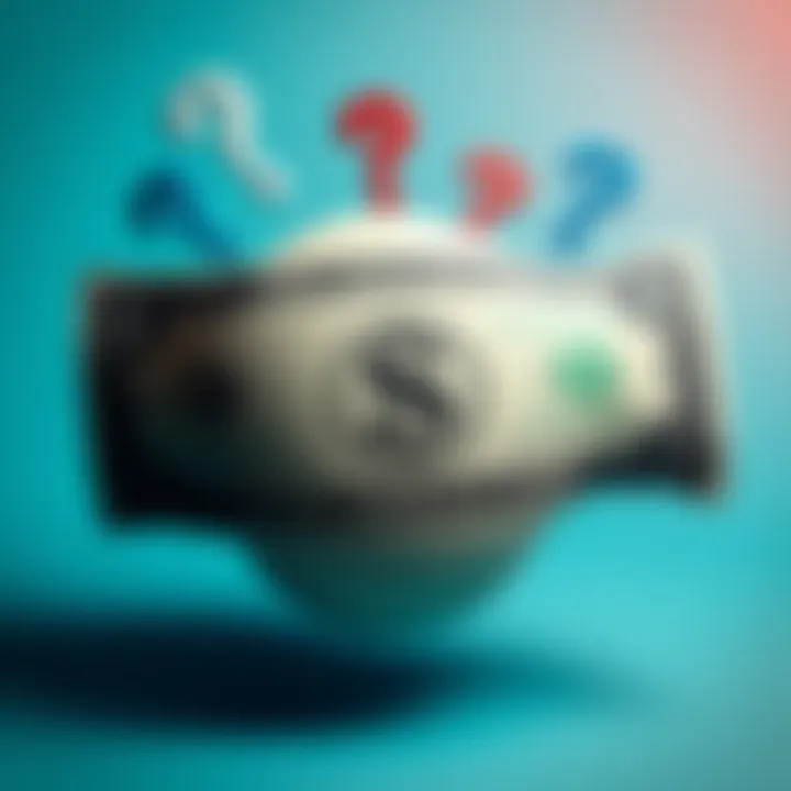 A creative depiction of the Butt Dollar currency featuring a playful design of a dollar bill shaped like a butt, surrounded by debate symbols like question marks and exclamation points.