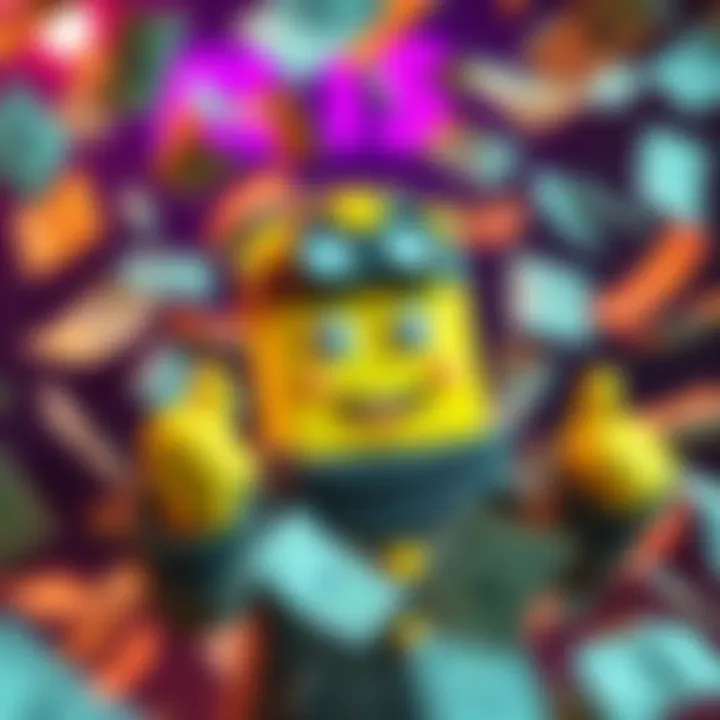 A character named Butter surrounded by floating dollar bills, celebrating his claim of finding a money glitch.