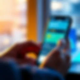 A person using a smartphone to buy Solana cryptocurrency for transaction fees, with a digital wallet interface visible on the screen.