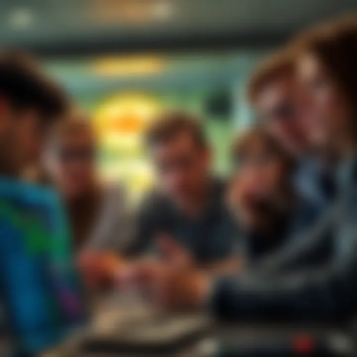 A group of Canadians looking at a laptop displaying cryptocurrency prices with concerned expressions