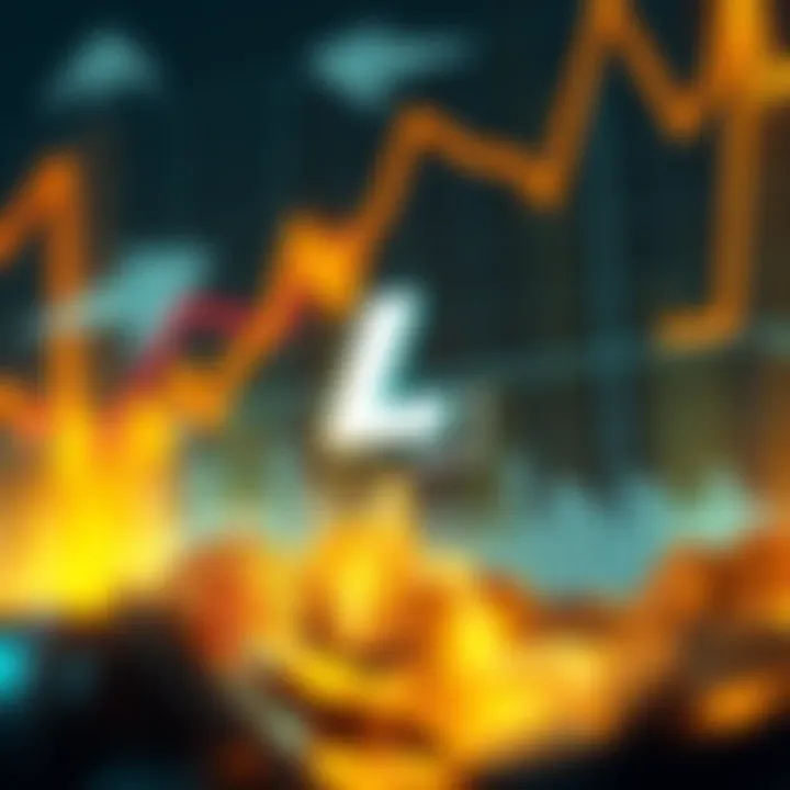 A graphic showing the Canary Litecoin ETF logo with a rising chart and dollar signs, indicating strong trading volume on the first day.