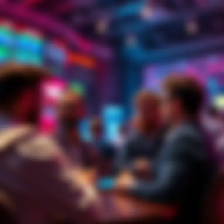 A group of traders discussing Cardano market trends and upcoming airdrop in a lively forum setting
