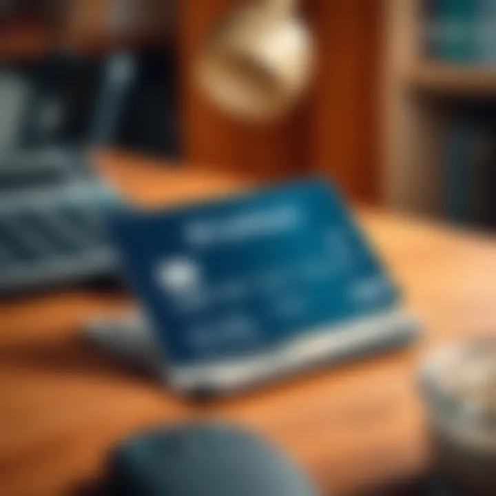 A cashback rewards card placed on a wooden table next to money and a calculator, illustrating financial strategy