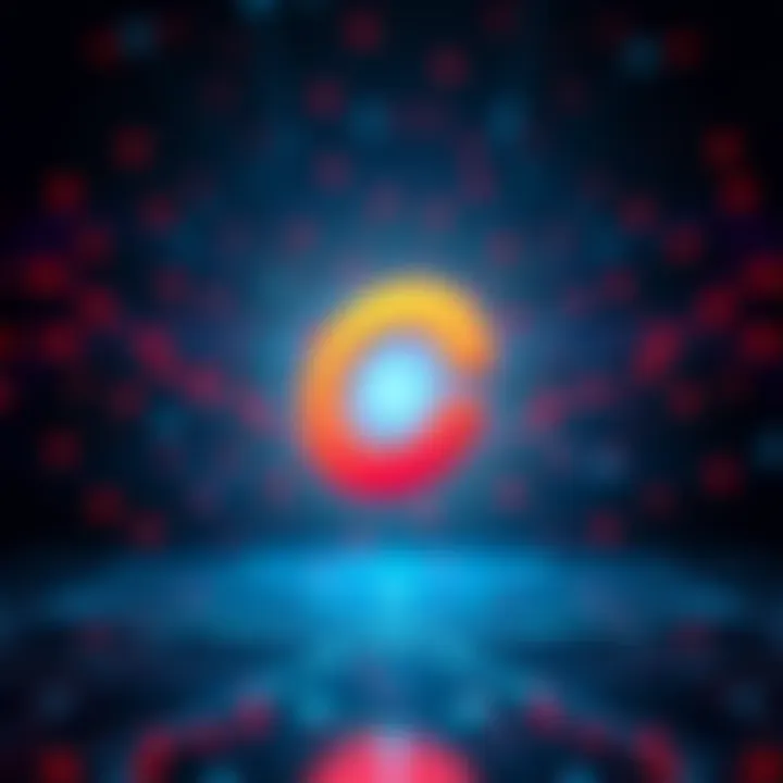 A visual representation of the Chainlink logo set against a dynamic blockchain background to symbolize its growth among investors and developers