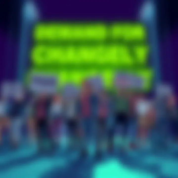 A group of people holding signs demanding action against Changelly for frozen funds, showcasing their frustrations with cryptocurrency platforms.