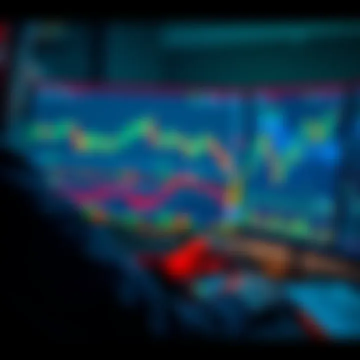 A person analyzing charts on a computer screen for trading Chia cryptocurrency.