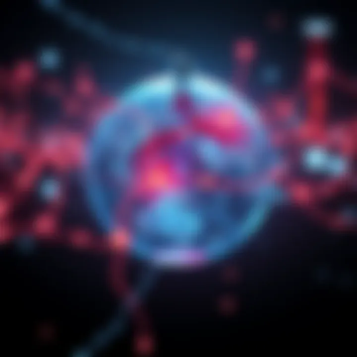 Visual representation of a globe with a broken Internet connection, symbolizing China's one-hour Internet shutdown and its effect on blockchain miners.