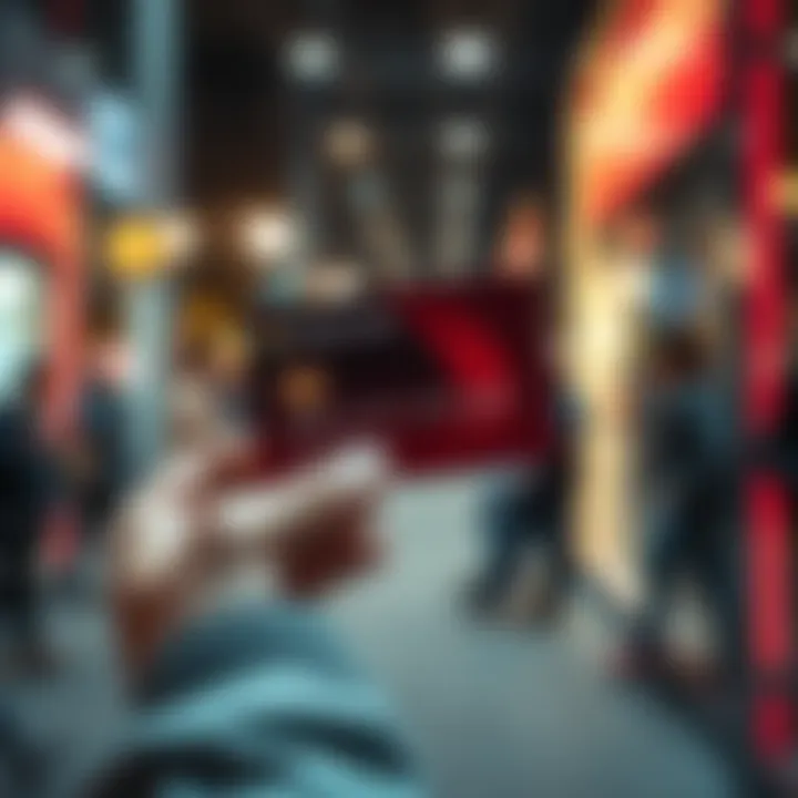 A close-up of the Chrome Card showcasing its sleek design and features in a real-world setting, reflecting modern financial convenience.
