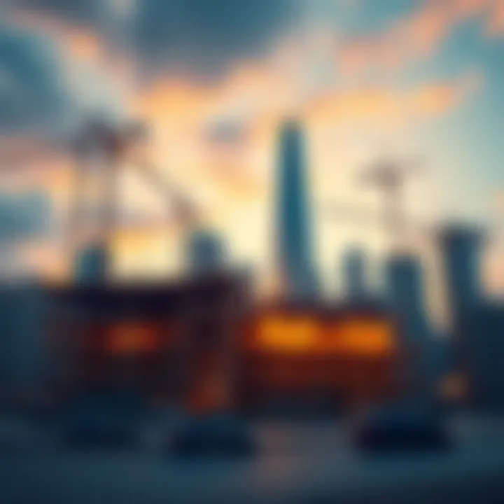 A city landmark building site with cranes and workers, showing the delay in updates.