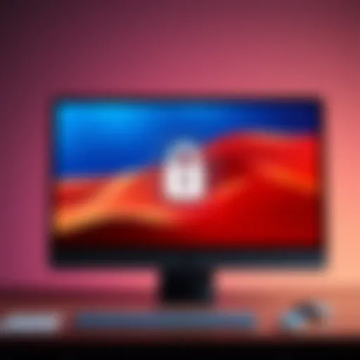 A Mac screen displaying a clipboard security app with a lock symbol, designed for Ledger wallet users.