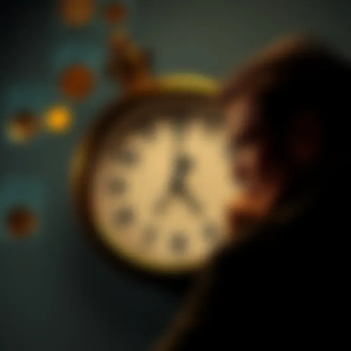 A clock showing time with a person thoughtfully considering options, illustrating the importance of timing in decision-making.