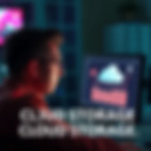 A person looking at a computer screen showing rising fees and limited storage options, appearing concerned about cloud services.