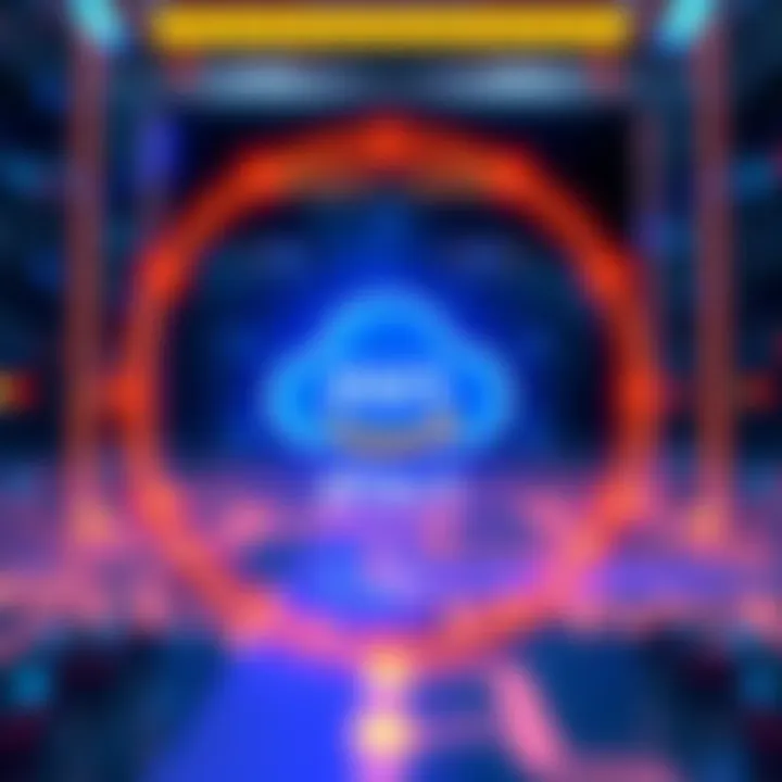 A visual representation of cloud service disruptions with a cloud icon and warning sign