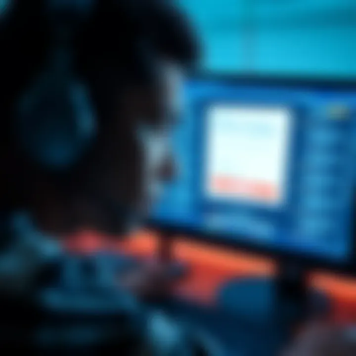 A worried person looking at a computer screen displaying a Coinbase compliance request. The background shows online forums with complaints about personal information safety.
