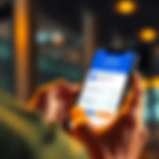A person checking their Coinbase account on a smartphone, looking surprised at the fees displayed after selling Bitcoin.