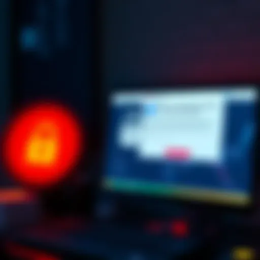 A warning message about a scam targeting Coinbase users, showing a lock symbol and a computer screen with a fake account hold notification.