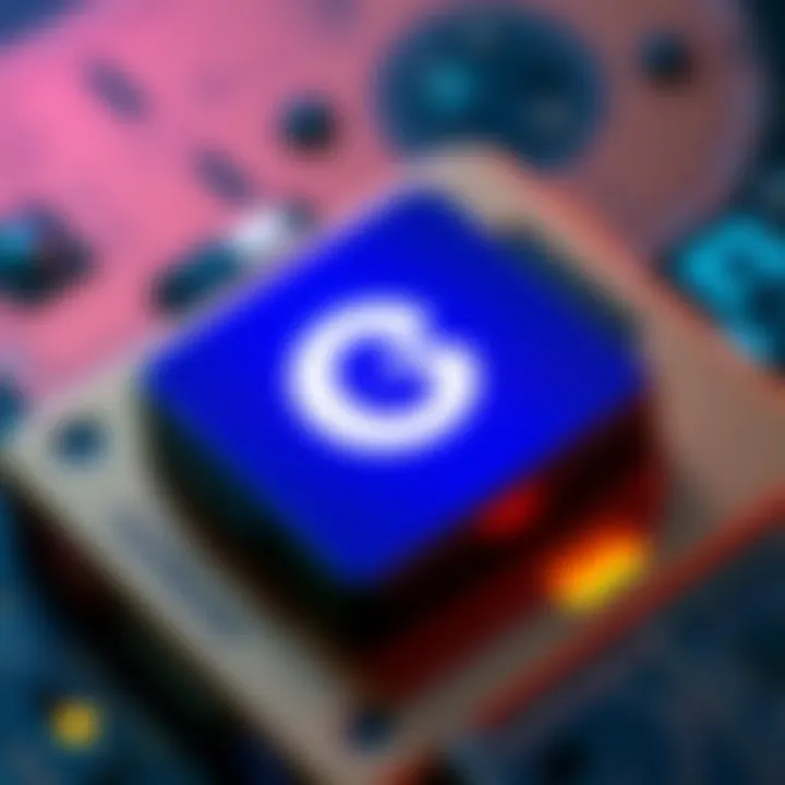 A close-up view of a Trezor cryptocurrency wallet displaying the Coinbase logo during a transfer process