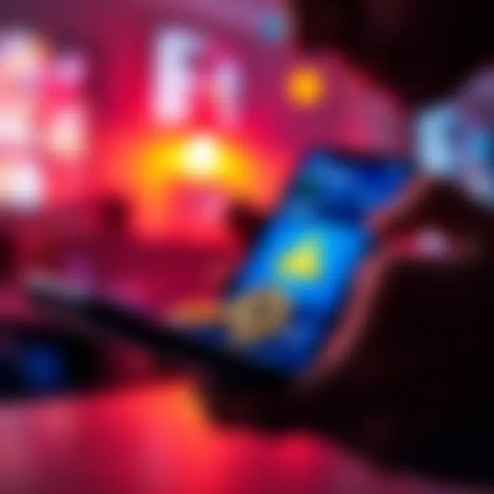 A graphic showing a person looking at a digital wallet on a smartphone with coins and an alert symbol for changes