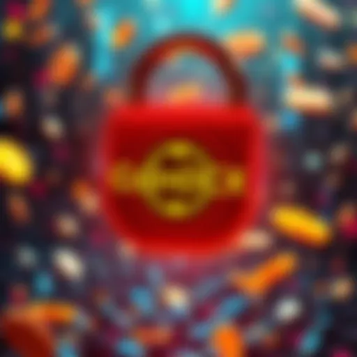 A graphic showing a digital lock symbol with the CoinDCX logo and a background of falling cryptocurrency coins, representing a security breach in cryptocurrency exchange.