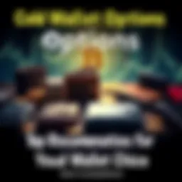 Various cold wallets on a table with cryptocurrency symbols