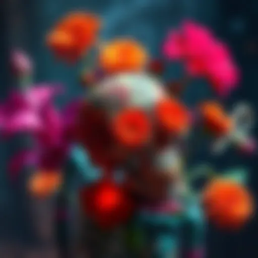 Vibrant artwork of DEAD BLOOMERS NFT featuring unique floral designs and digital elements