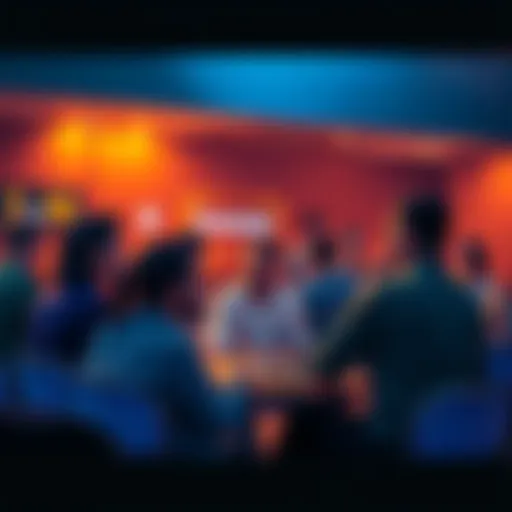 People engaging in a discussion about Ethereum and crypto initiatives at a community meetup