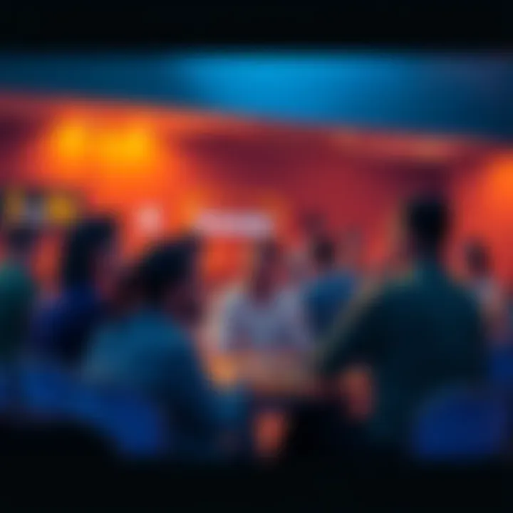 People engaging in a discussion about Ethereum and crypto initiatives at a community meetup