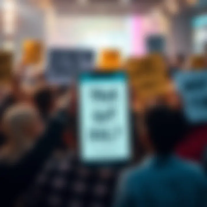 A diverse group of people holding signs showing their support for a mobile app, illustrating loyalty and hope for its future.