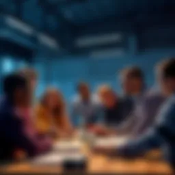 A diverse group of people collaborating and putting in effort to build a strong community