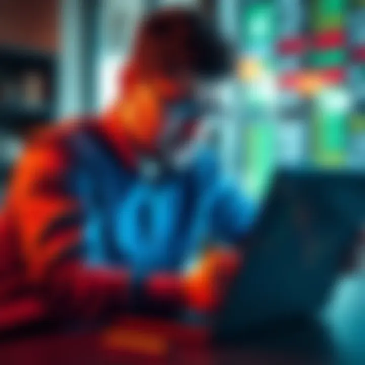 A frustrated investor checking their portfolio on a laptop, showing a decline in CRONOS and SHIBA INU values