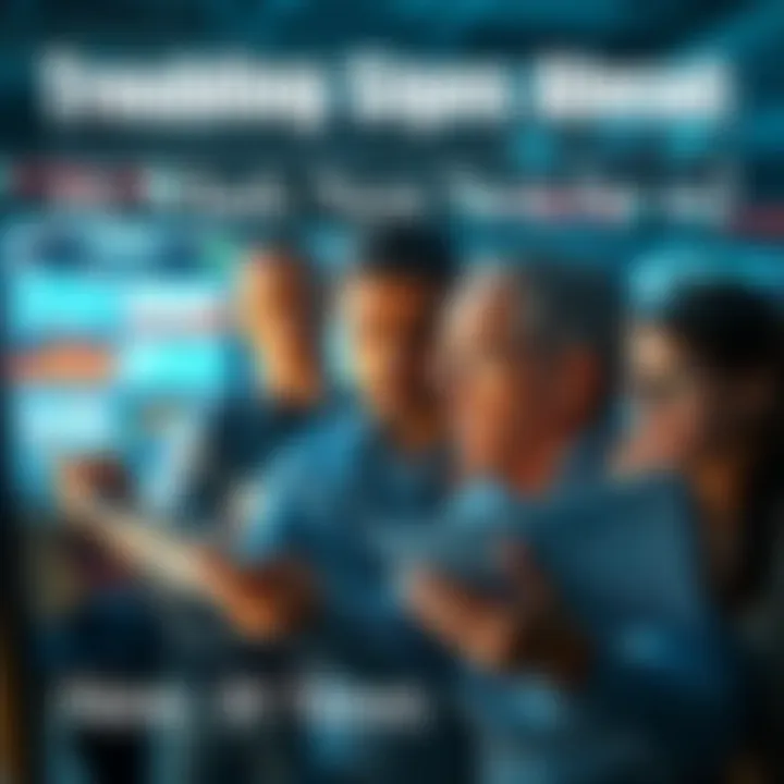 Concerned People Monitoring Economic Trends Group of people looking worried while examining economic reports and charts, indicating potential challenges ahead.