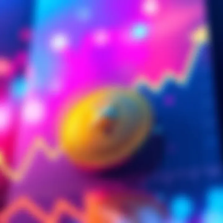 A visual representation of the Cosmos cryptocurrency alongside a market trend graph showing upward movement.