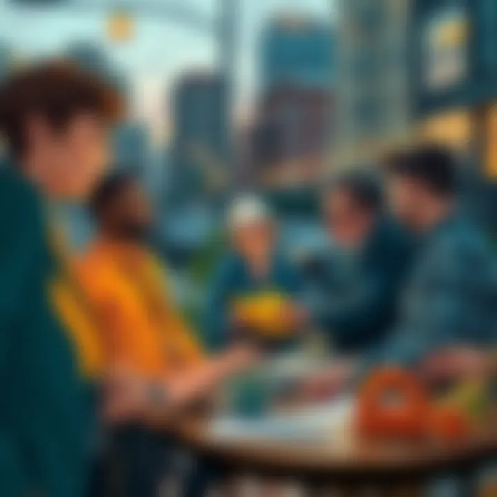 Craftypep team discussing property acquisitions in a city setting, with a focus on community involvement and potential bidding wars.