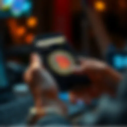 A person using a smartphone to set up a Bitcoin wallet app, with the Bitcoin logo visible on the screen.