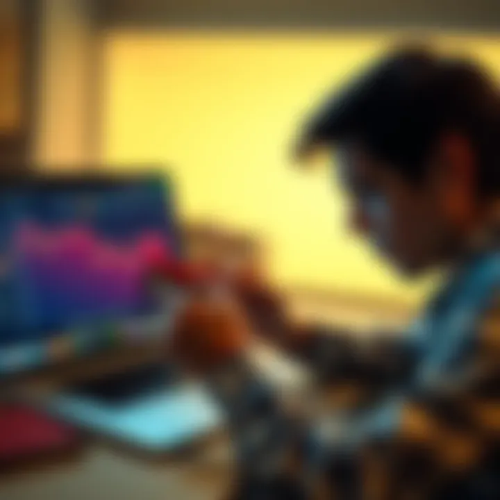 A person looks concerned while using a credit card next to a laptop displaying a crypto exchange, illustrating the restrictions on Canadian credit cards for buying cryptocurrencies.