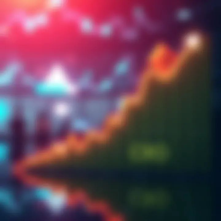 A graph showing upward trend in cryptocurrency prices with CRO highlighted, symbolizing hope for reaching $1 by 2025.
