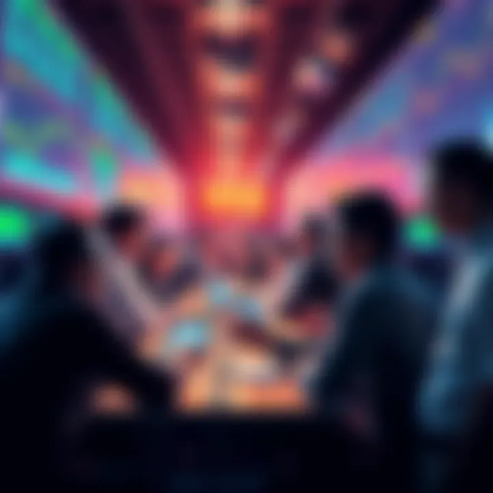 Crypto Market Discussion Traders sharing investment strategies in a lively forum setting about BTC and ETH trends as Uptober ends.