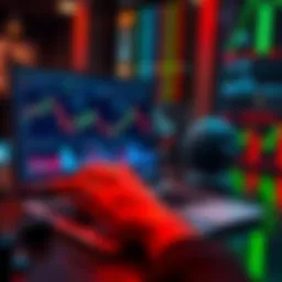 A person analyzing different cryptocurrency exchange platforms on a laptop, with charts and security icons visible on the screen.