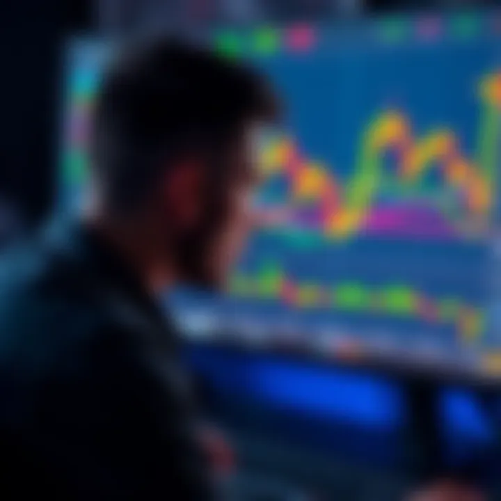 A person looks at computer screen displaying cryptocurrency charts, pondering the switch from Bitcoin to Litecoin.