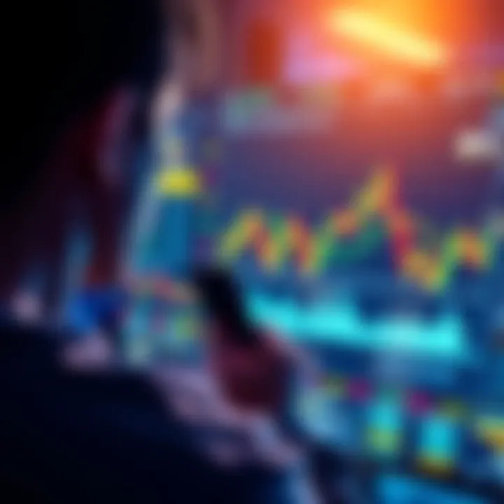 A person looking at a digital screen displaying cryptocurrency charts and graphs, ready to start investing in 2025.